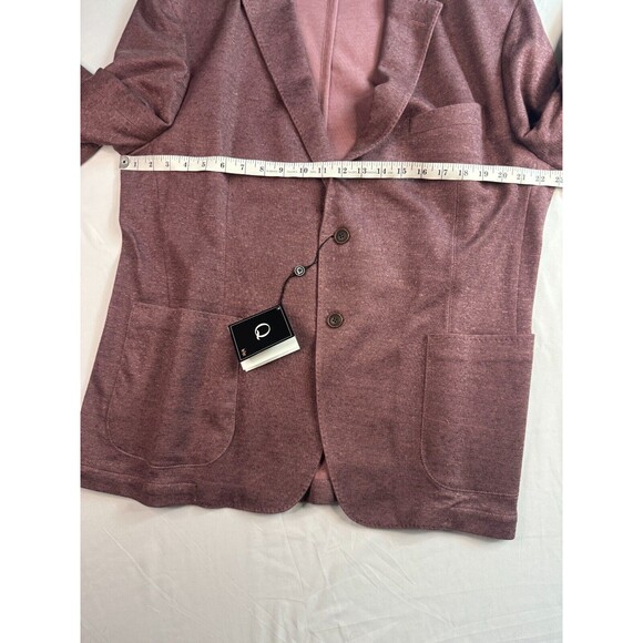 Q by Flynt Blazer Men 48R Jacket Suit Purple Burgundy 2 Button Single-Breasted - Picture 5 of 15